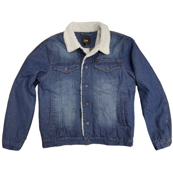 NEW $99 Lee Jeans Classic Jean Jacket! Sm or Med Sherpa Lined